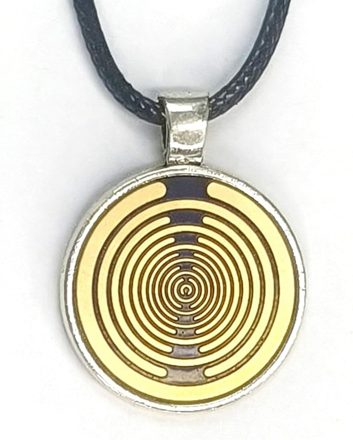 Magnetic Field Antenna Pendant, Multi Wave Oscillator Coil MWO Polarizing Disc, 2.5cm Diameter Disc, Strap Length Approximately 50cm Adjustable, for Yoga Room, Bag Hanging Device