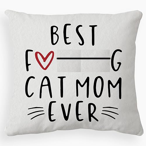 Funda de almohada decorativa para regalar a mamá de gato, la mejor funda de almohada para mamá de gato, regalos de cumpleaños de mamá de gato, 18 x