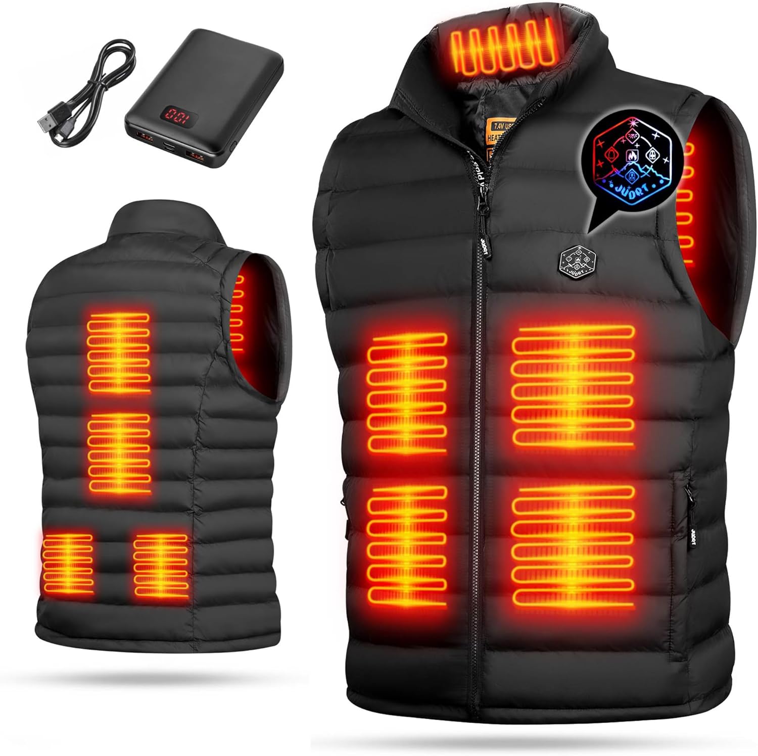 Heated Vest for Men with Battery Pack, Lightweight Heated Vest with 14400mAh, 9 Heating Zones, 3 Heat Settings - Image 7