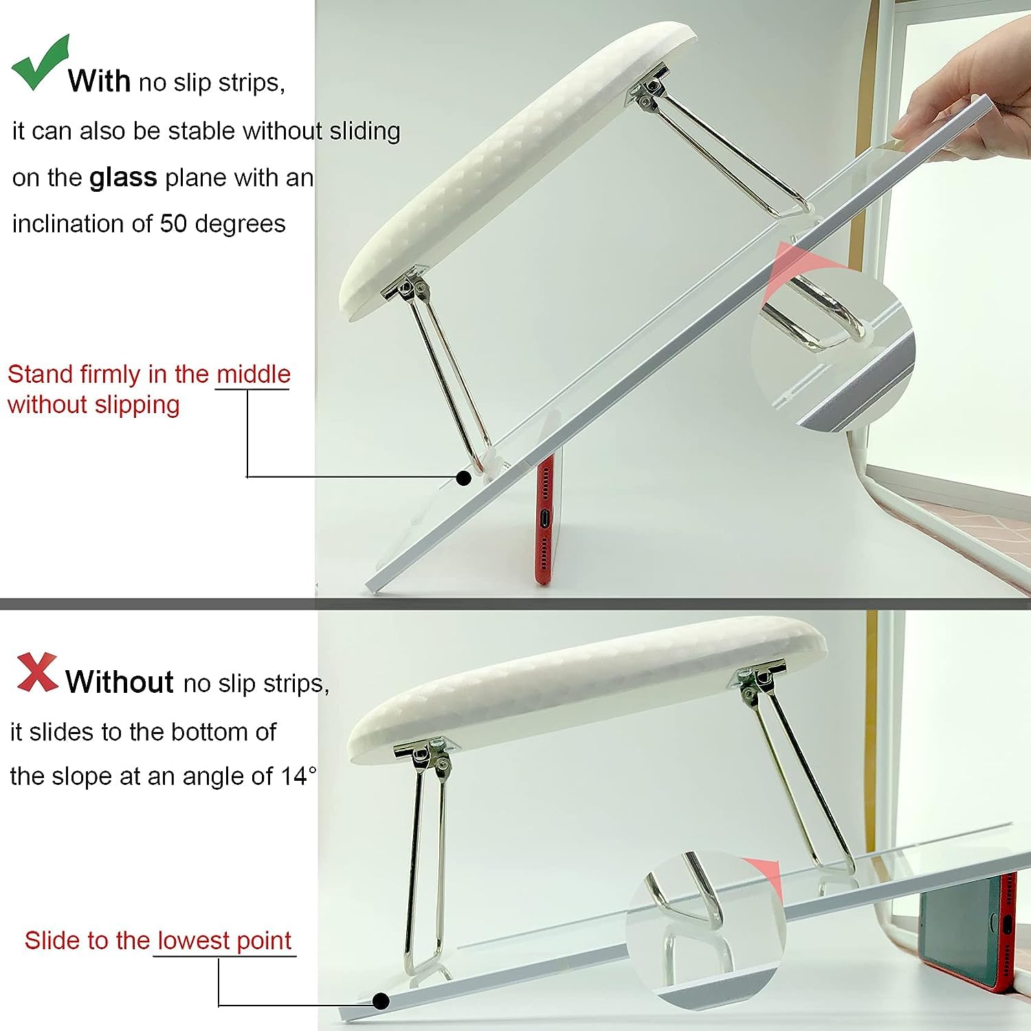 Nail Arm Rest, Hand Rest for Nail Microfiber Soft Leather Manicure Nail Rest with Non-Slip, WOLINSPRING Professional Hand Pillow Cushion Table Desk Station for Nail Techs Use (White)
