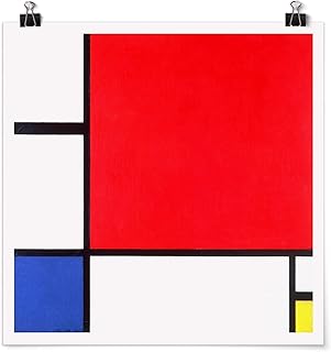 Bilderwelten Poster Piet Mondrian Composizione Rosso Blu Giallo Quadrato Carta Opaca 70x70 cm
