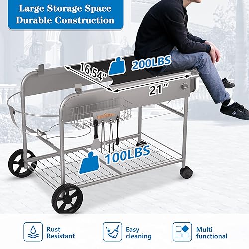 Miniatura 3 de Uniflasy Rejilla de cocina y soporte para parrilla Weber de 22 pulgadas para hervidor de agua original, Jumbo Joe y Master-Touch, estante de mesa