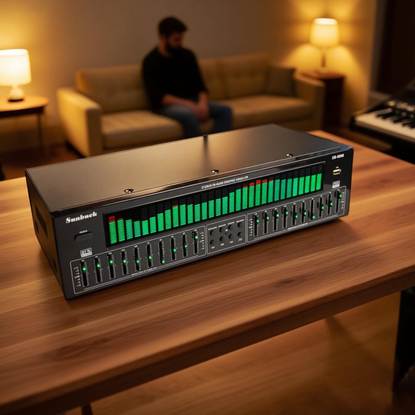 Ecualizador Profesional De Doble Canal, Ecualizador Gráfico De 31 Bandas, Decodificación De Audio Digital Óptico Coaxial Bluetooth 5.4, con Ajuste Independiente De Graves, Medios Y Agudos