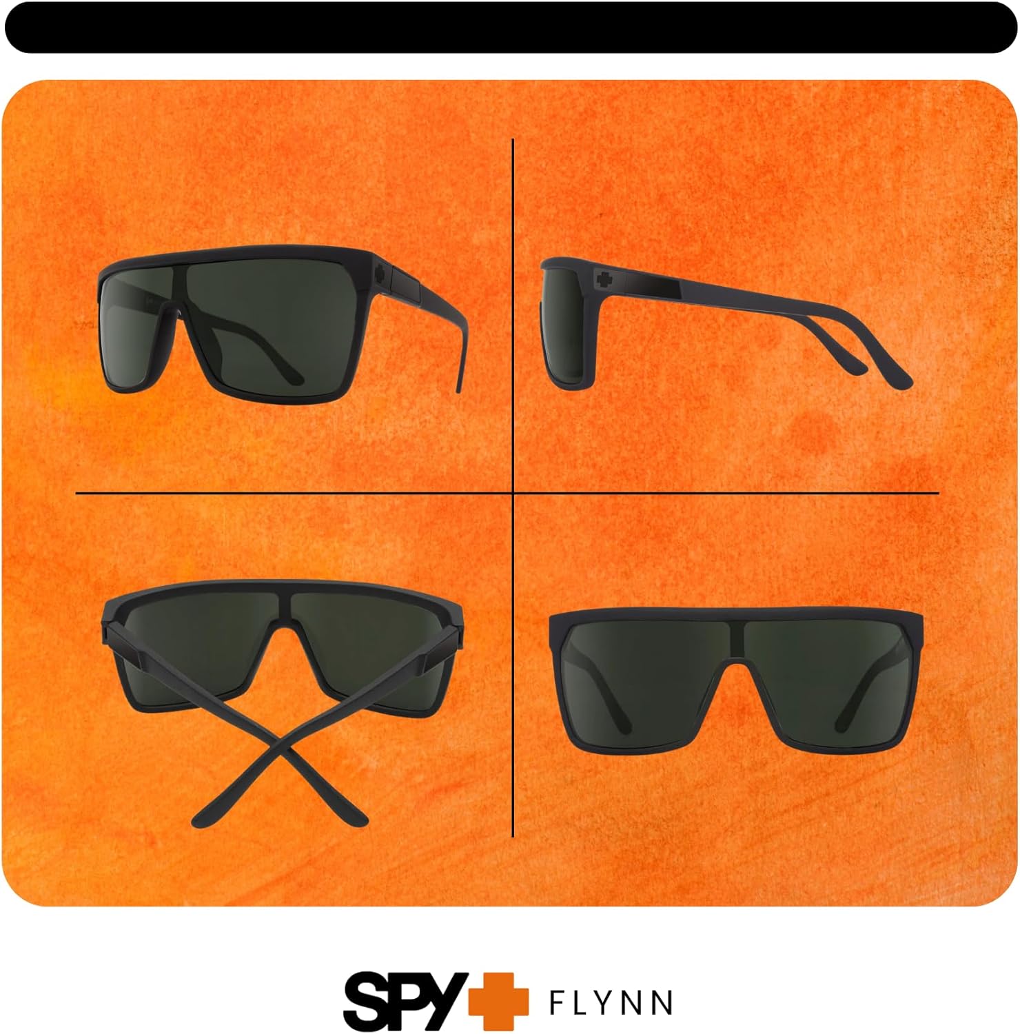 Spy FLYNN Square Sunglasses for Men +BUNDLE with ACCESSORY EYEWEAR KIT