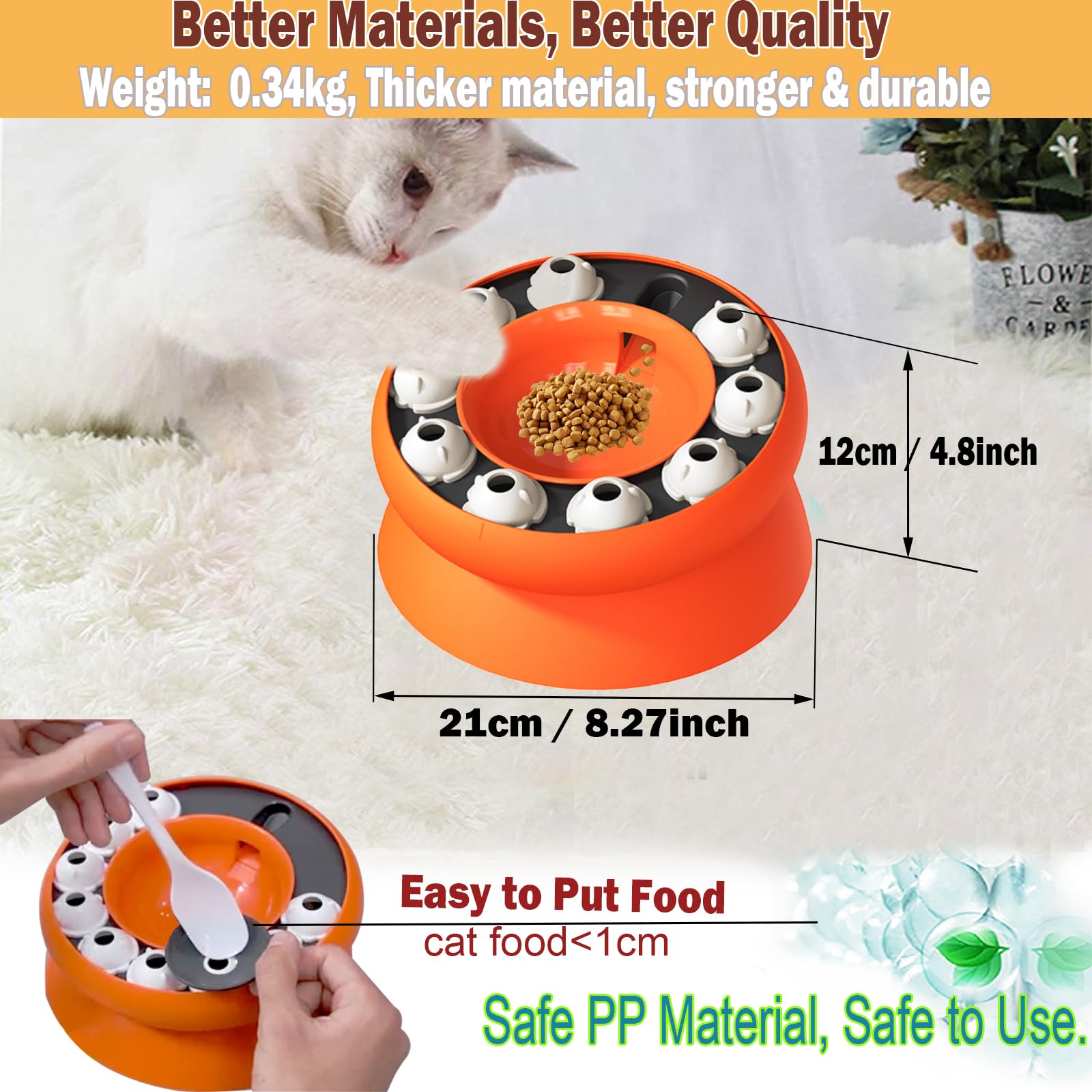 Cuenco Elevado Para Gatos Inclinado 15° - Acero Inoxidable, Base Ancha 5.9", Ideal Para Barbas Y Postura