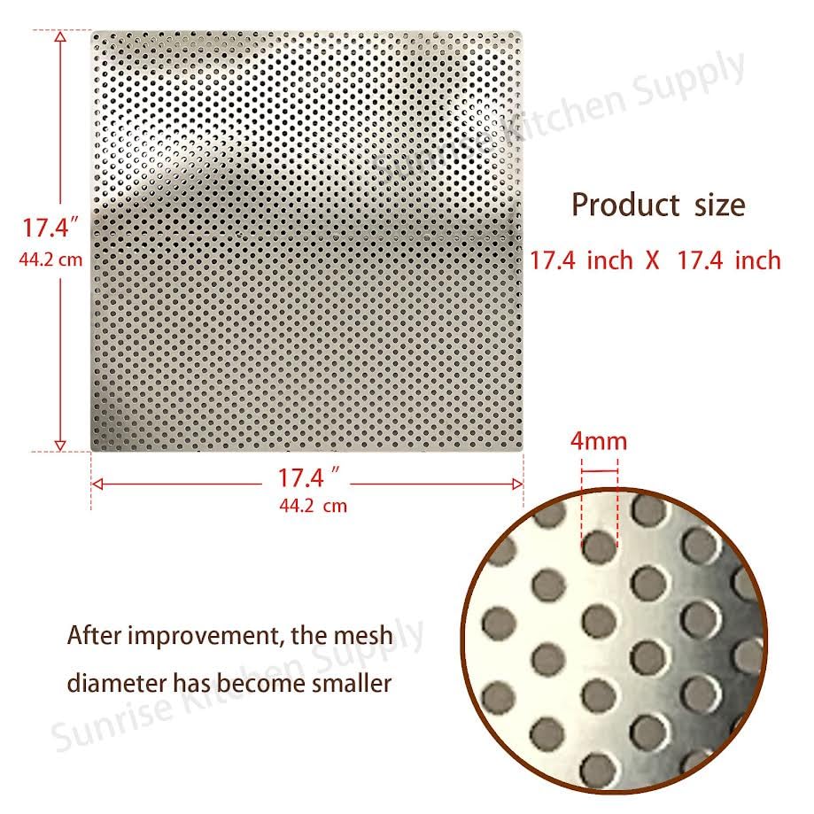 Écran de friteuse anti-débris 44.5x44.5 cm en acier inoxydable rigide - 3