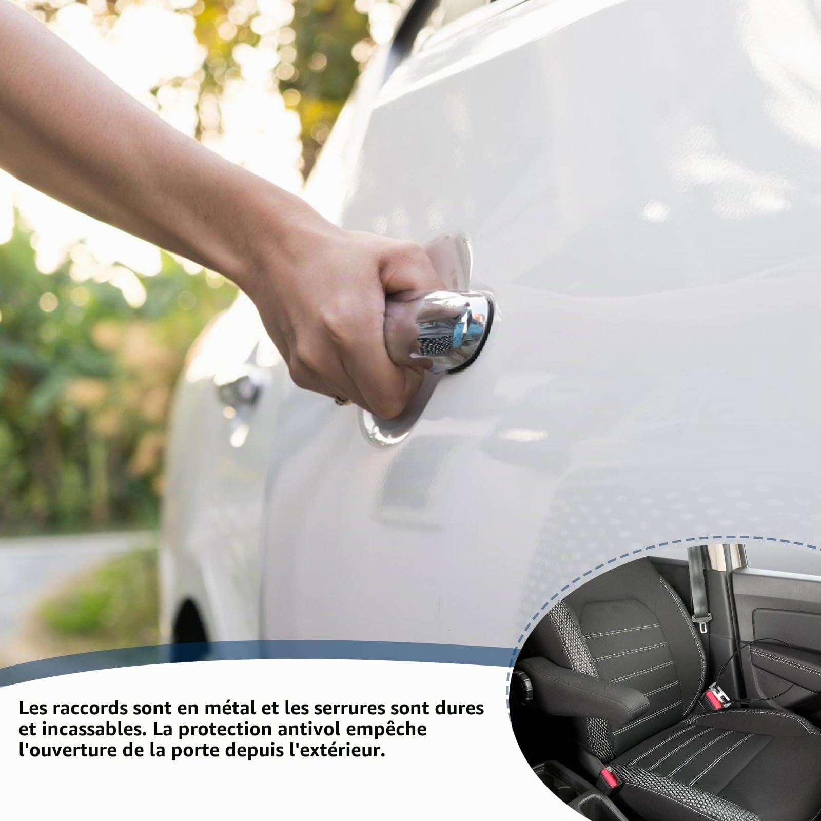 Lot de 2 protections antivol pour camping-car, sécurité de porte coulissante de 60 cm, protection anti-effraction