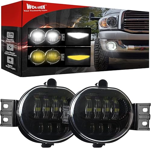 Luces antiniebla LED superbrillantes de doble color mejoradas para Dodge Ram 1500 2003-2009 Ram 2500 3500 2004-2006 Durango Truck 2003 2004 2004