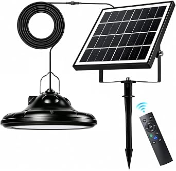 Lampelc Solar Shed Lights Outdoor Indoor with Remote, 1200LM Pendant Lamp