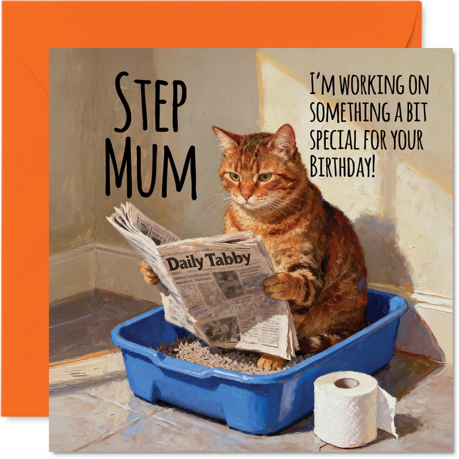 Step Mum Birthday Card, Working on Something Special