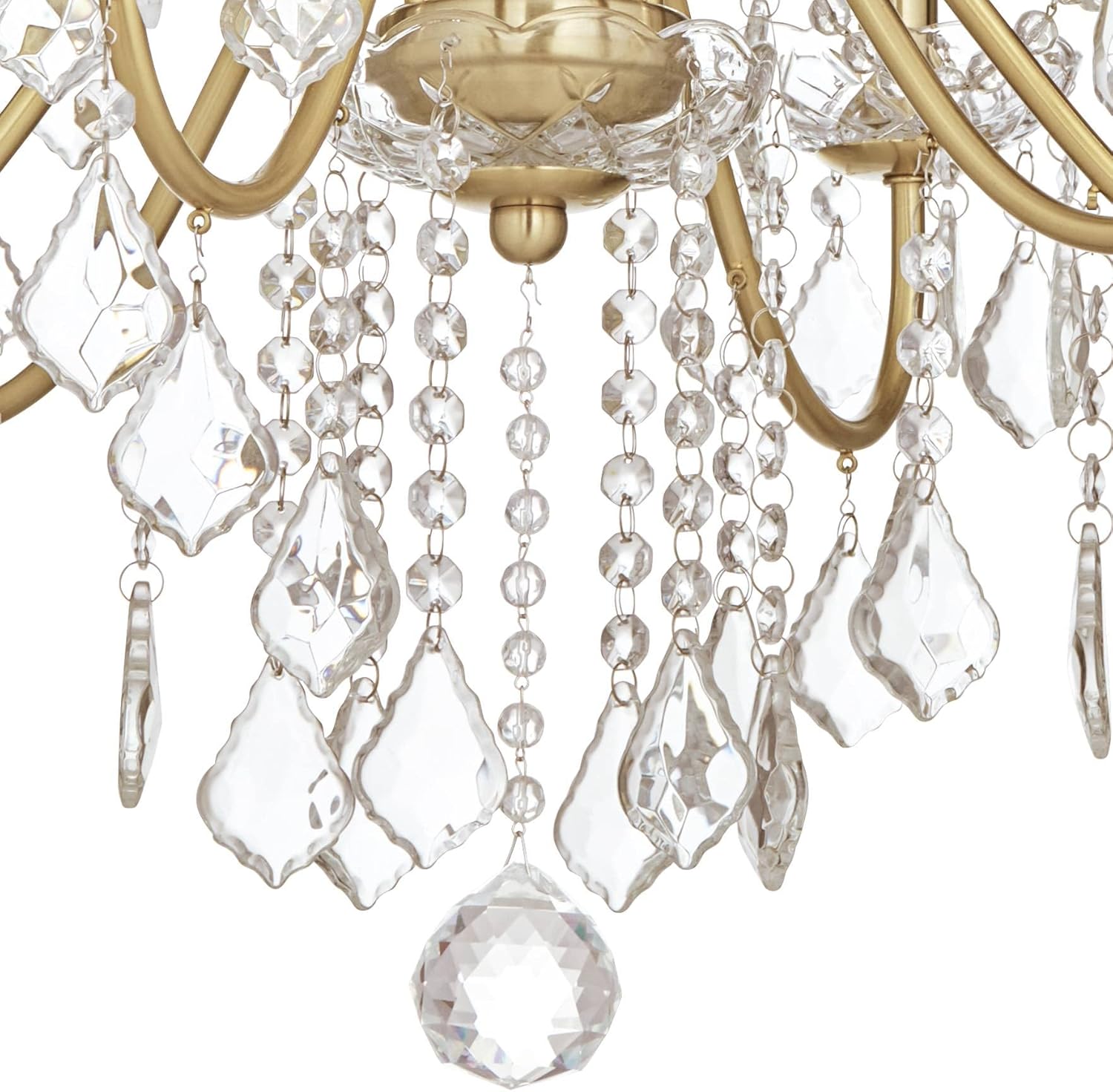 Vienna Full Spectrum Magrite Gold Hanging Chandelier Lighting 26 1/2" Wide French Clear Crystal Curved Arm 6-Light Fixture Dining Room House Foyer Entryway Kitchen Bedroom Living Room High Ceilings