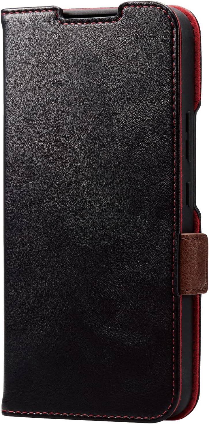 Elecom PM-G233PLFYBK Galaxy A54 5G SC-53D SCG21 Case, Notebook Type, Leather, Magnetic Closure, Card Pocket, Stand, Supports Wireless Charging, Strap Hole, Black