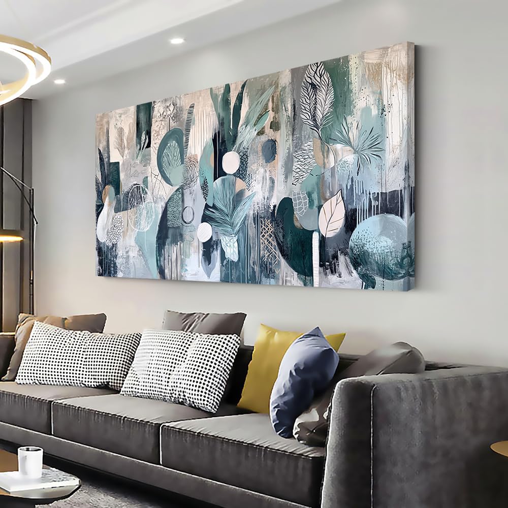 Music Wall Art for Bedroom Above Bed, PIY Modern Musical Note Canvas Prints, Beautiful Notes Beating on Staff Picture Decor (Waterproof, Bracket Mounted Ready to Hang, 24x48 Large)