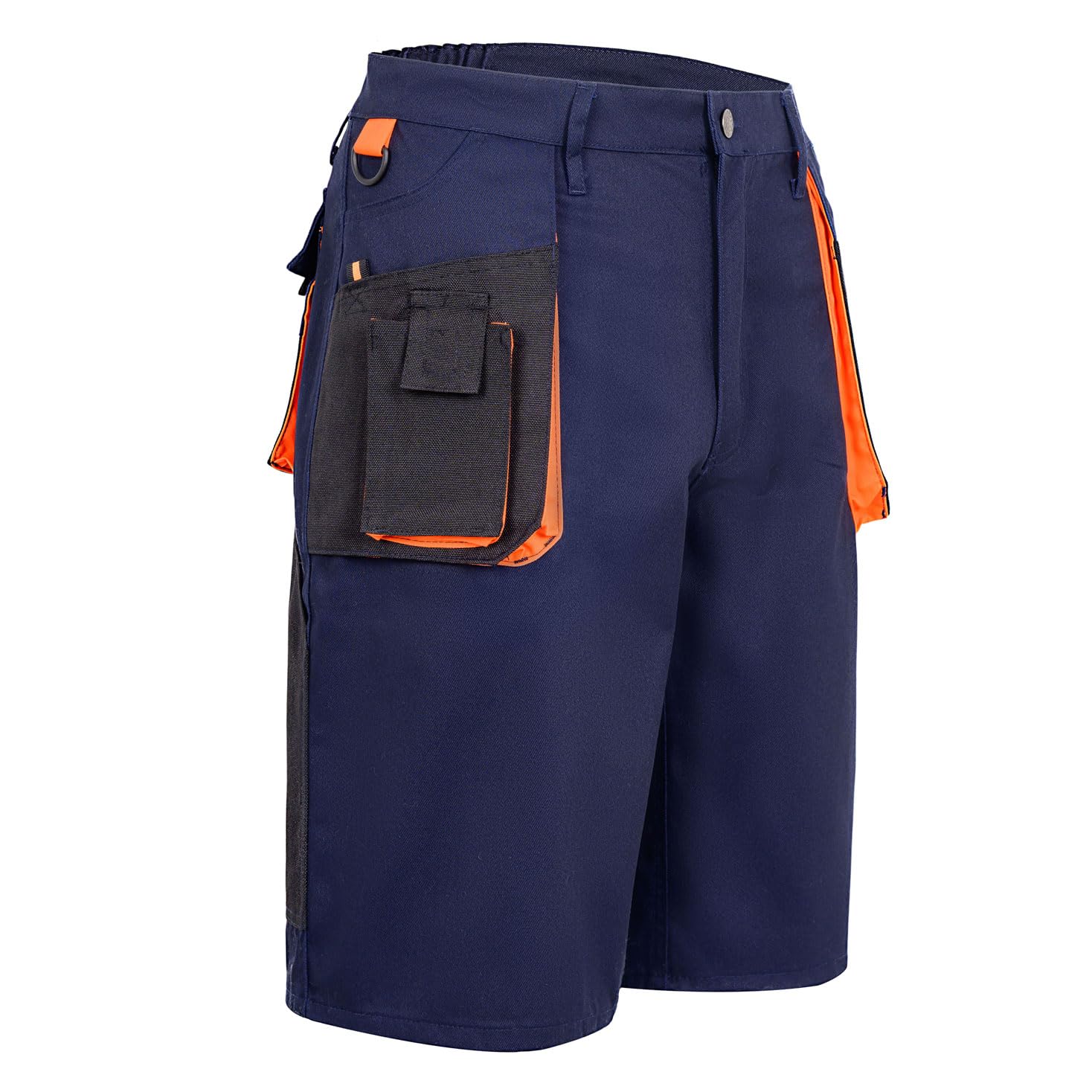 Short de Travail Homme avec Poches | Vêtements Respirants Confortables | Pantalon Court Cargo d'été pour Chantier Peintres Randonnée Sécurité