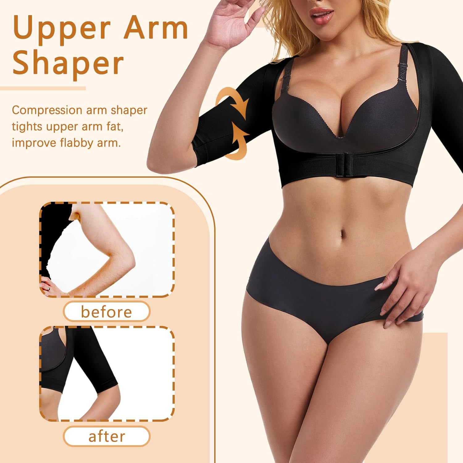 Upper Arm Shaper Compression Sleeves For Women Lipo Faja Post Surgery Slimming Posture Corrector Tops Shapewear - Image 3