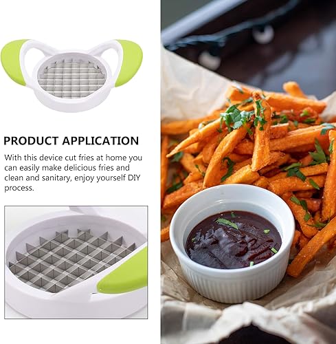 Miniatura 4 de DOITOOL 2 piezas de dispositivo de corte de patatas multiusos, cortador de papas fritas de acero inoxidable, cortador de patatas afilado cuadrado