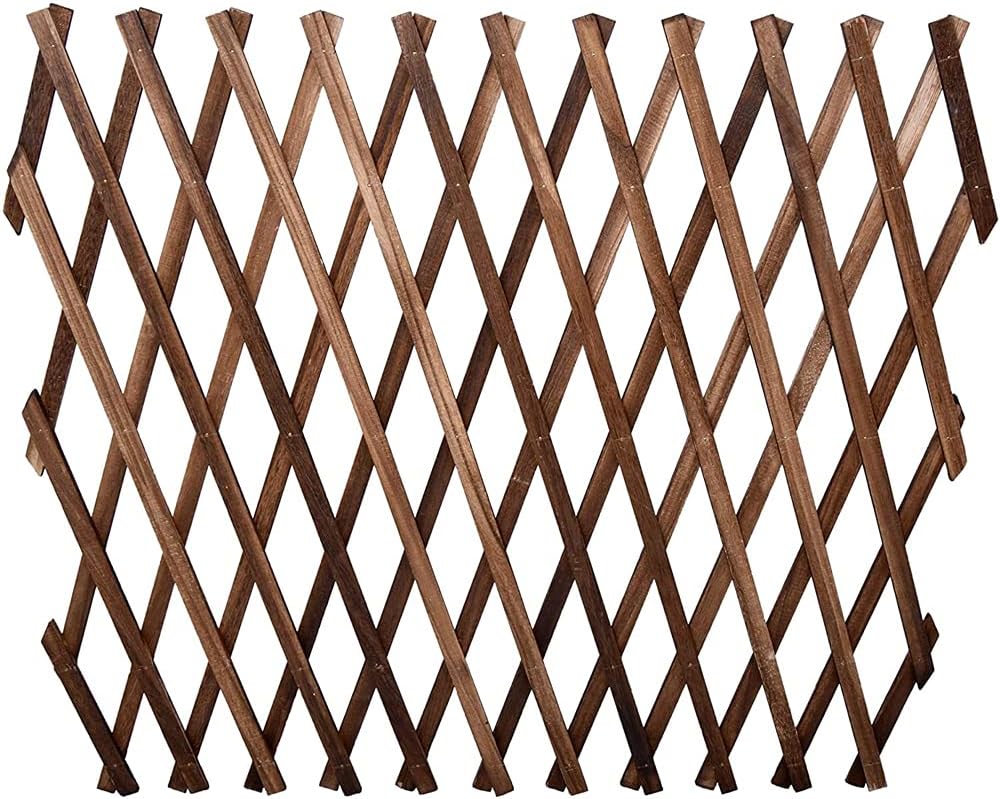 LINGWEI Portable Wooden Lattice Wall Fence Panel,Expandable Plant Hanging Frame Trellis Plant Support.(75cm(8pcs))