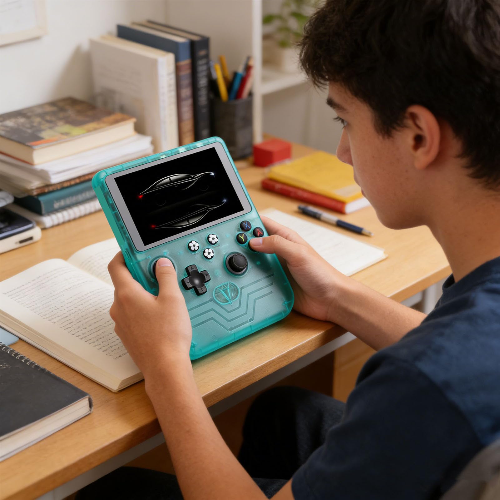 Wakects Console di Gioco Portatile, Console di Gioco retrò con Schermo HD da 6 Pollici, Doppi Joystick RGB, Memoria da 128 GB, Batteria da 6000 MAh, Dispositivo di Portatile per Viaggi e in Famiglia