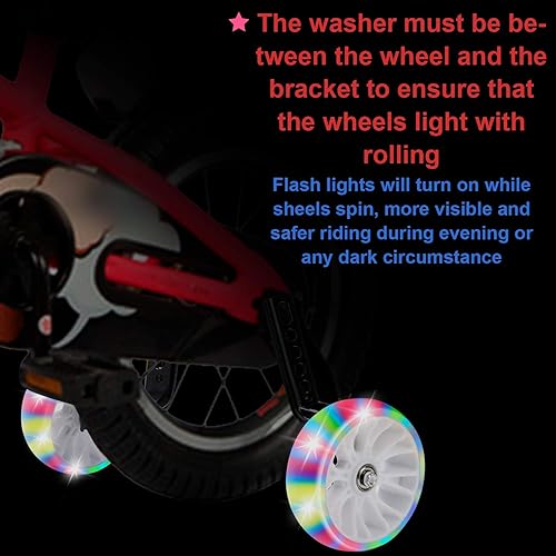 Miniatura 4 de Ruedas de entrenamiento para bicicleta, par de ruedas traseras resistentes con estabilizadores, kit montado para niños y niñas, bicicletas de una