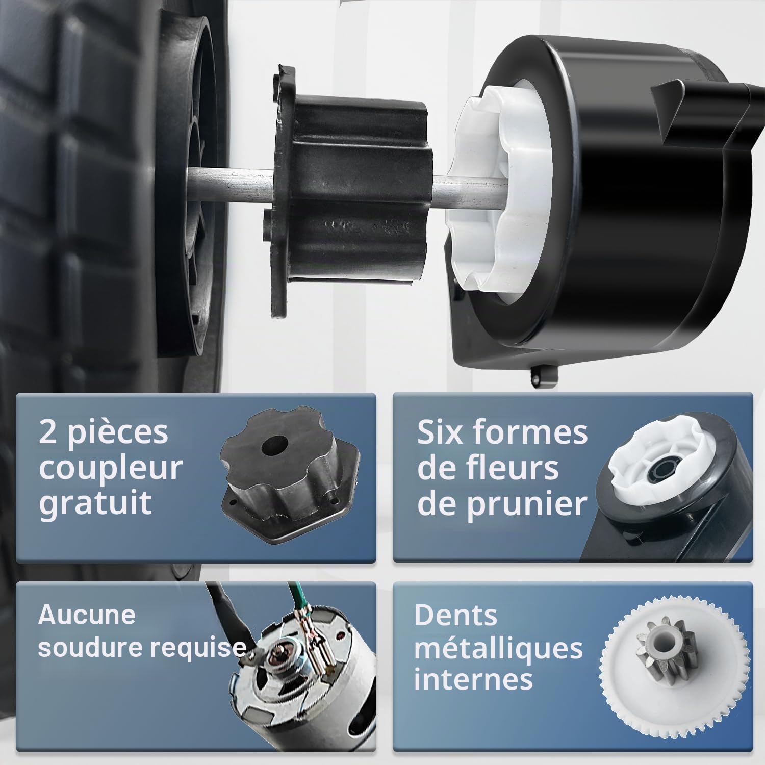 Lot de 2 moteurs haute vitesse 12 V RS550 40 000 tr/min pour voiture d'enfant, moteurs 12 V sont utilisés dans les pièces de rechange de véhicules pour enfants, coupleur gratuit