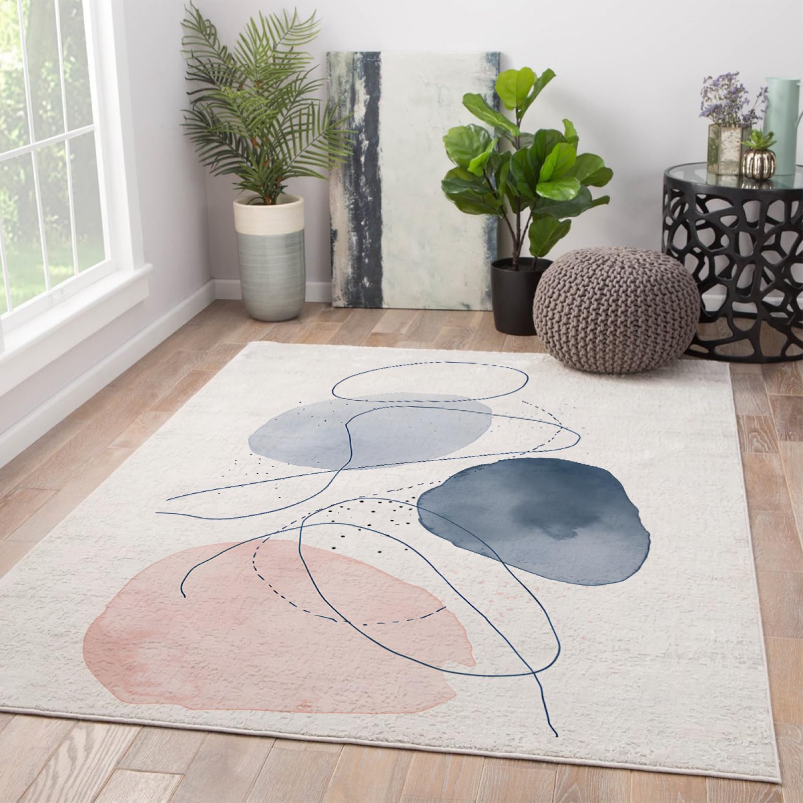 Proste linie artystyczny dywan w stylu nordyckim antypoślizgowy dywan można prać w pralce dywaniki do salonu sypialni przynoszą komfort i piękno 160 x 230 cm