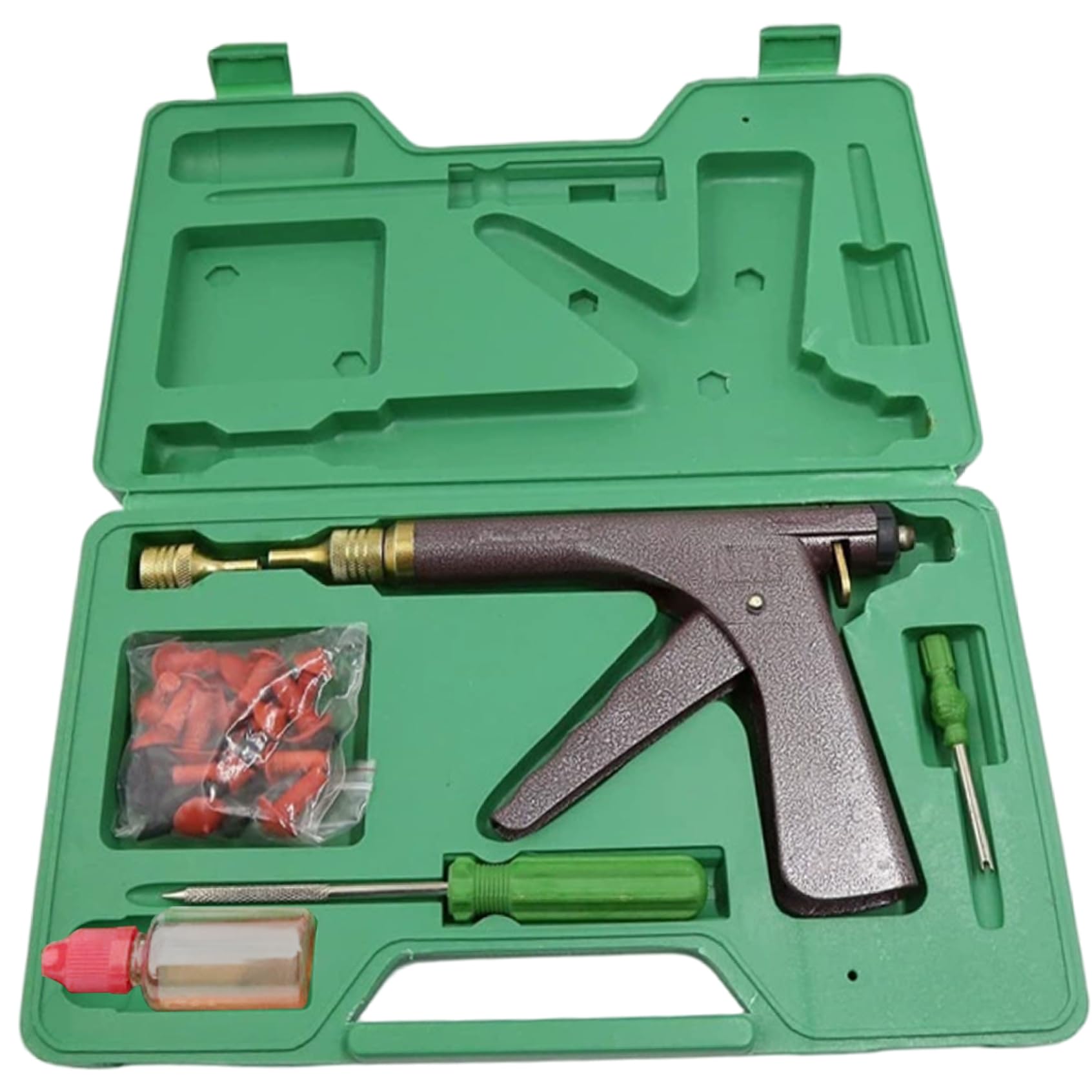 Kit spina per pneumatici, kit di riparazione dei pneumatici pistola in metallo robusto con accessori per forature per e appartamenti su auto motociclette, riparazioni