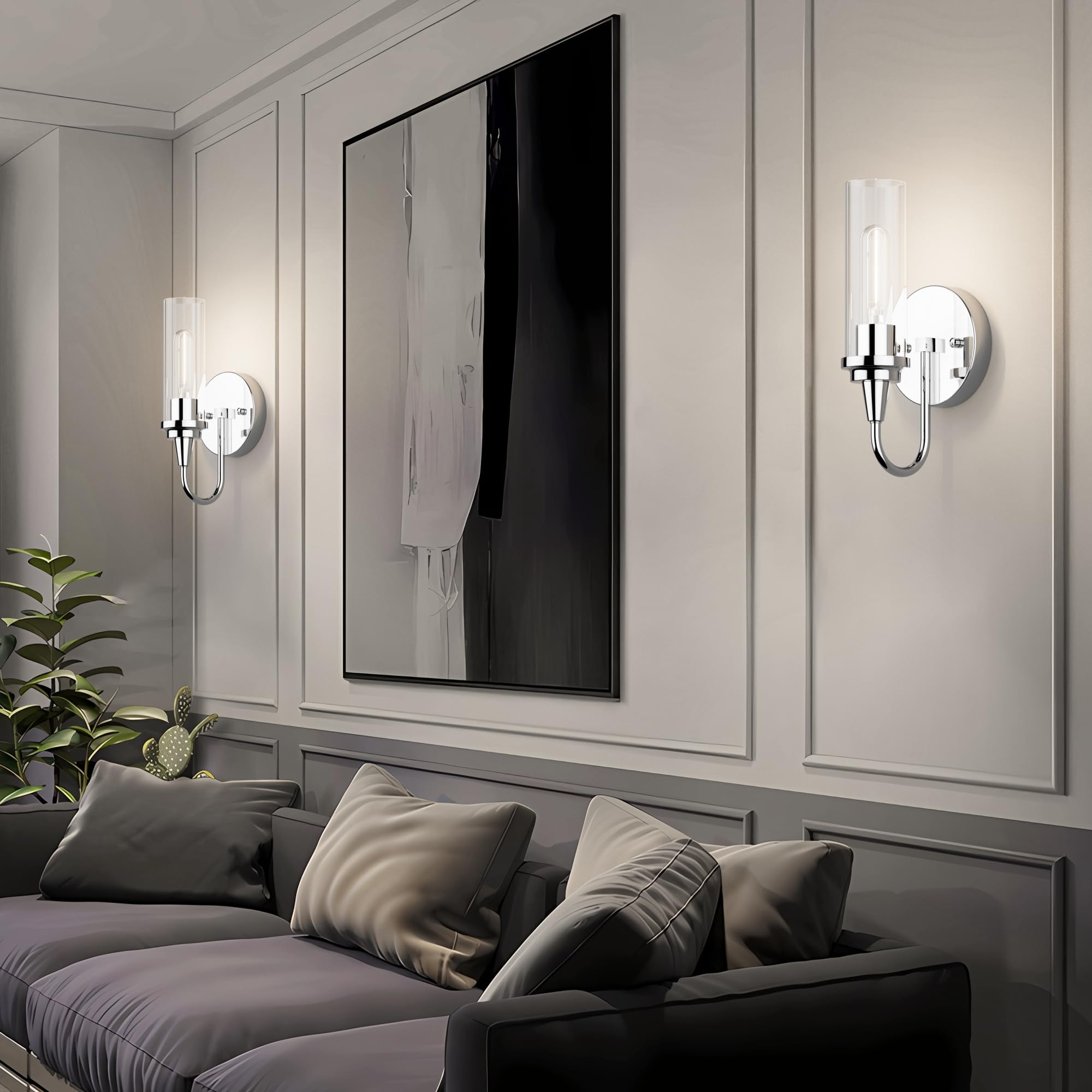Snapklik.com : Aipsun Chrome Wall Sconces Set Of Two, Sconces Wall