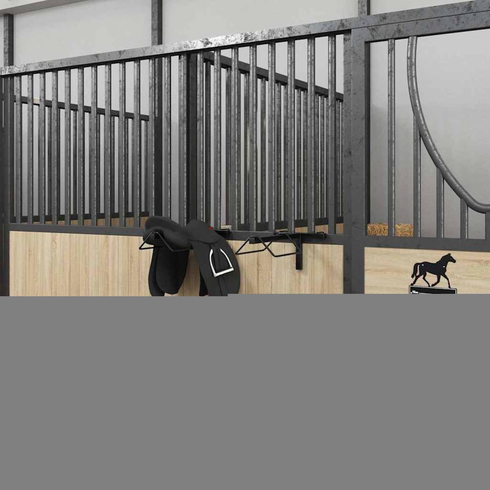 Homgoday Soporte de Silla de Montura de Pared Hierro Negro Soportes para sillas de Montar
