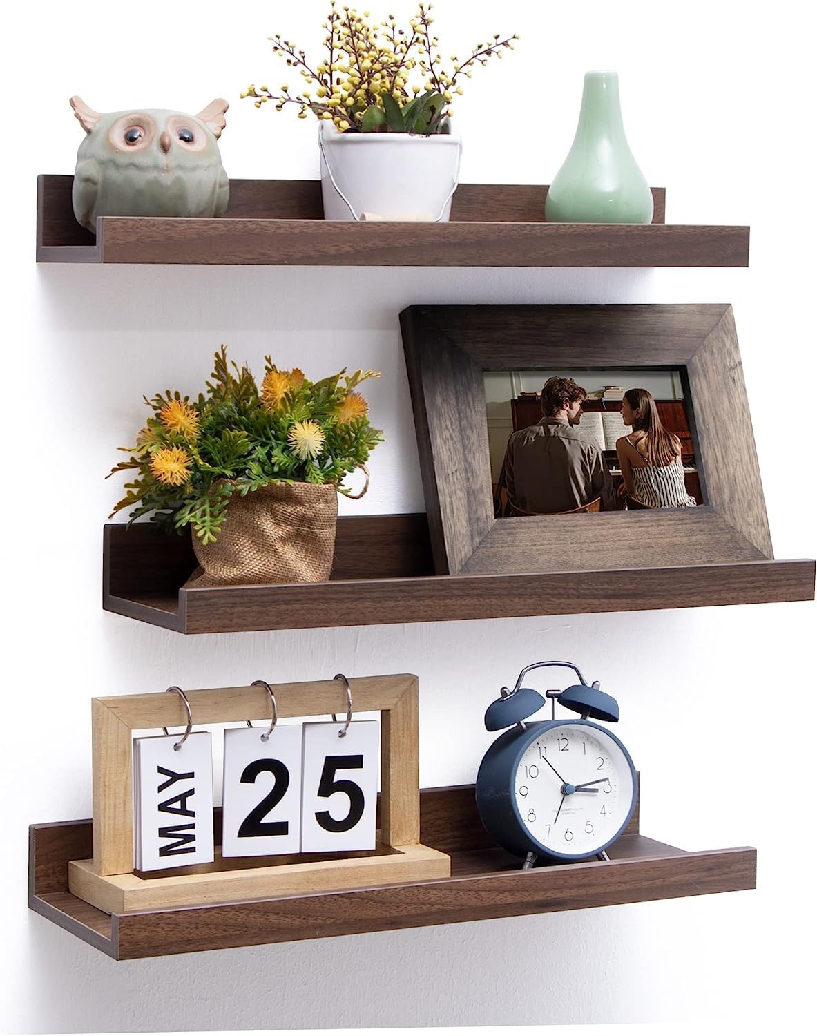 Streem Sheesham Wood Floating Shelves, Wall Shelves Set of 3, Picture Shelf Photo Ledge Shelves for Bathroom Kitchen and Bedroom,Livingroom & Office (16 Inch, Walnut) (B0CWHHG7GB) Amazon Price History, Amazon Price Tracker