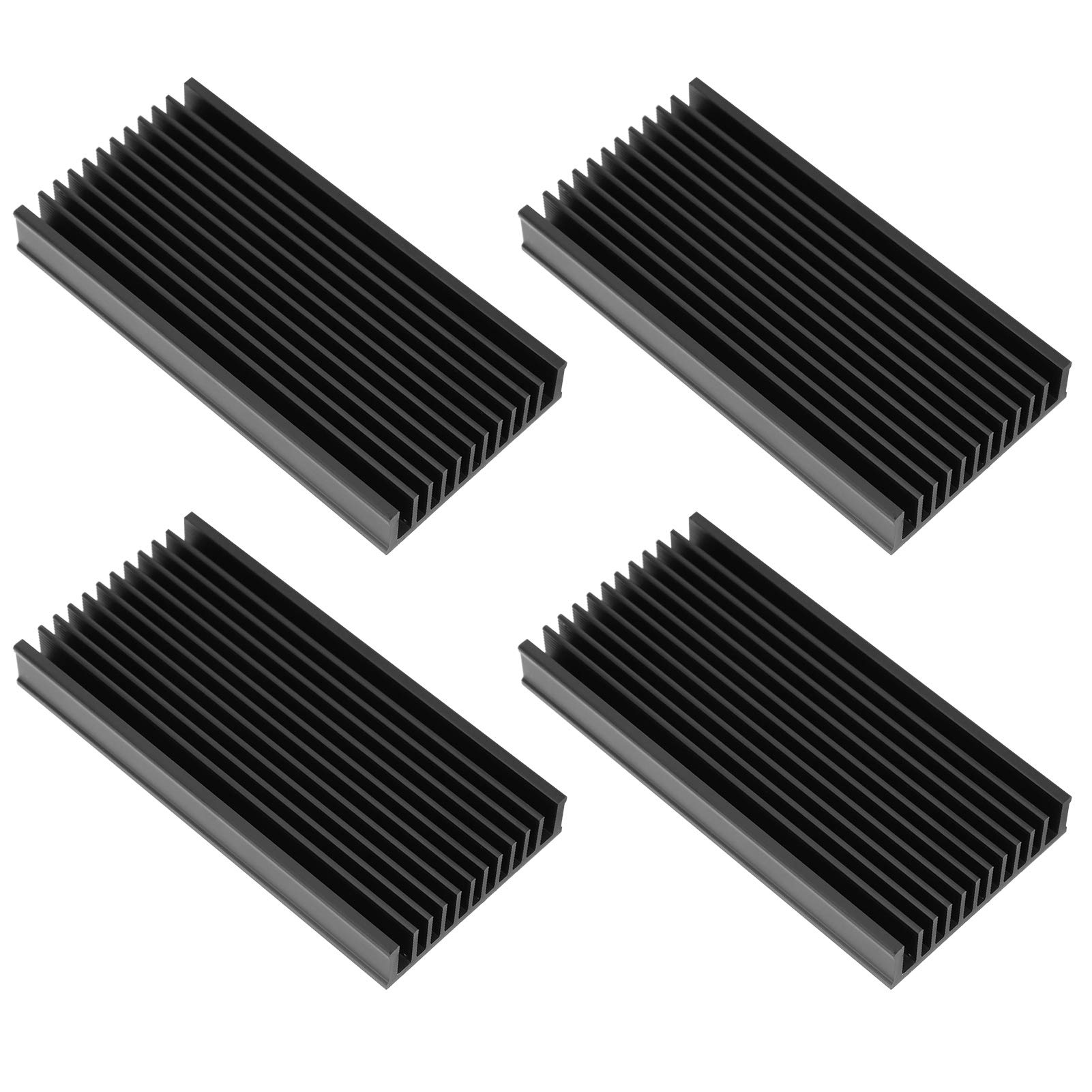 4 Pièces en Aluminium Dissipateur de Chaleur Petit Module de Radiateur Refroidisseur Ailette de Refroidissement pour L'électronique, 50x12.7x100mm/2x0.5x4in