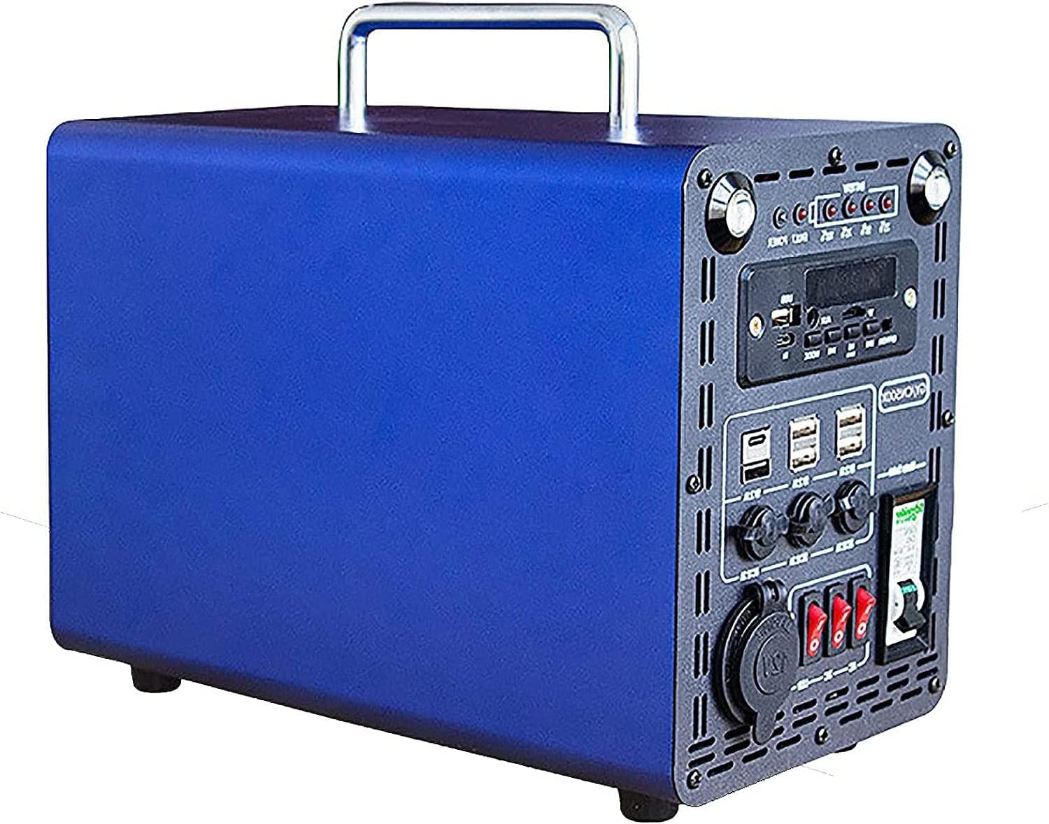 Centrale électrique portable 500 W 42 Ah Générateurs d'extérieur Batterie au lithium ternaire intégrée Alimentation mobile portable AC 220 V 230 V DC Sortie 12 V Chargeur solaire avec radio 2 haut-p