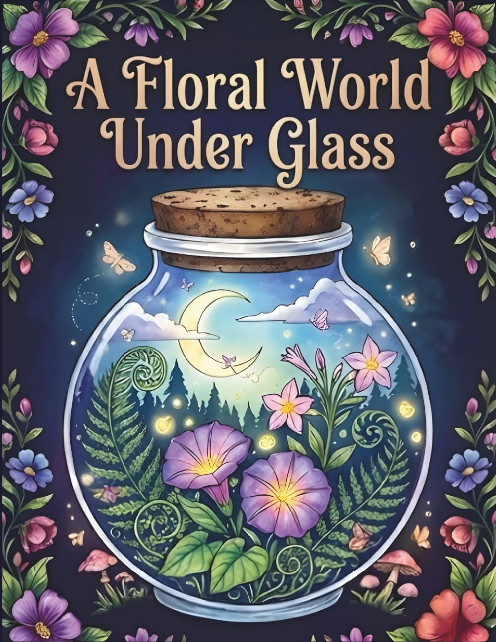 A Floral World Under Galss Coloring Book For Adults: A Beautiful Floral Coloring Escape for Flower Lovers