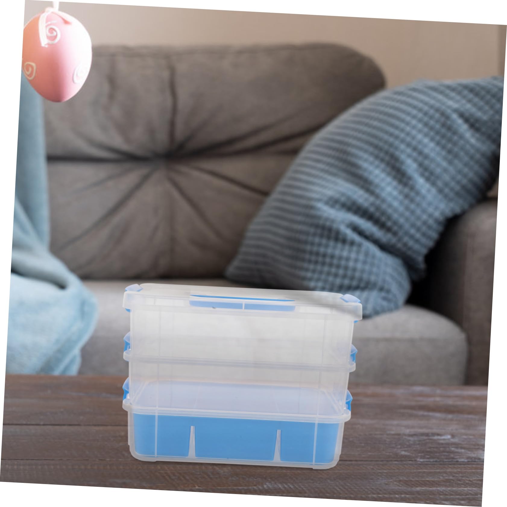 SOLUSTRE Kompakte Stapelbare Aufbewahrungsbox mit Fächern für Bastelmaterialien und Puzzles Kunststoff Organizer für Kleinteile für Schule Zuhause und Unterwegs
