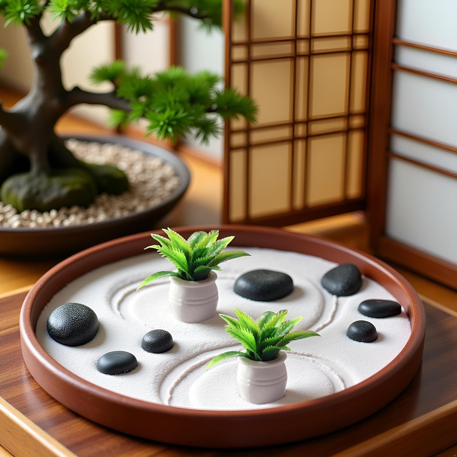 2 Pieces Dollhouse Decoration Plant Pots Miniature Green Potted Bonsai Model Dollhouse Accessories Decor,1:12 Scale House Miniature Plant Model - Image 4