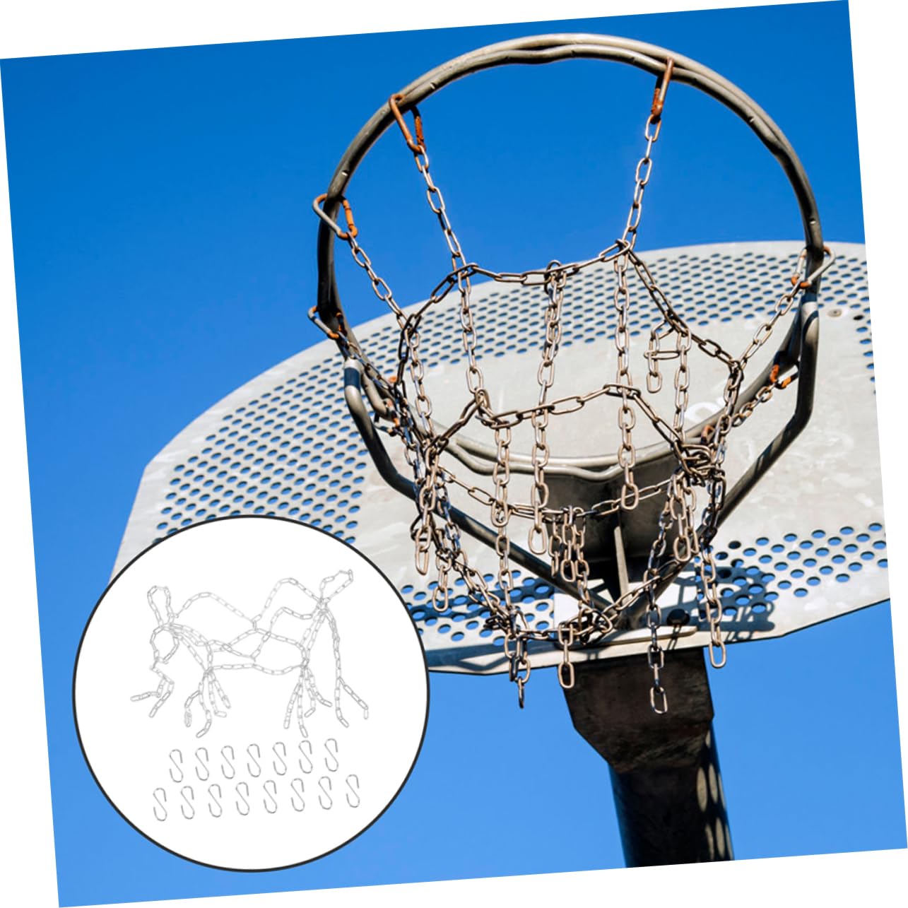 Yardwe Baloncesto De Hierro Repuesto para Baloncesto para Exteriores Parques y Campos