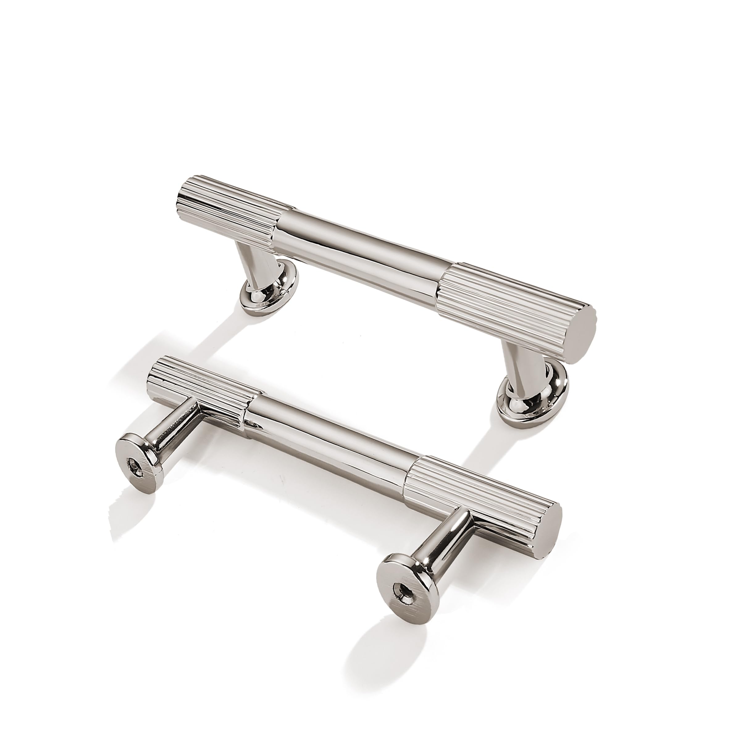 ZAUYX 10-Pack 3 Inch Hole Center Polished Nickel Cabinet Pulls Solid Heavy Duty Cabinet Pull is Suitable for Drawers Dressers Handles Kitchens Bathroom cabinets