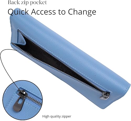 Miniatura 4 de Bveyzi Billeteras de cuero ultrafino con bloqueo RFID para tarjetas de crédito, billetera plegable para mujer