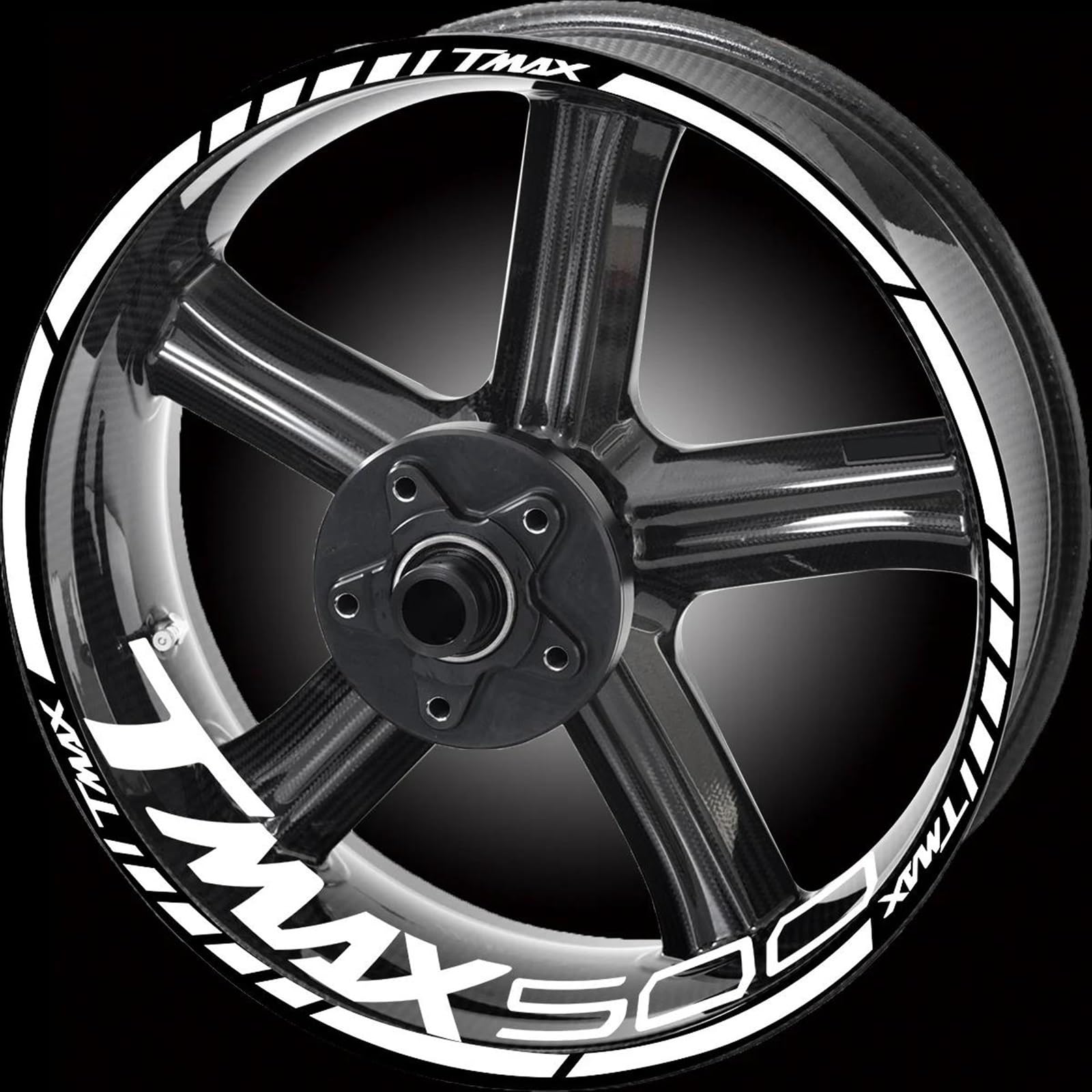 Motorcycle Wheel Stickers Sports Edge Stripe Reflective Film for Yamaha Tmax 530 500 560(Color2)