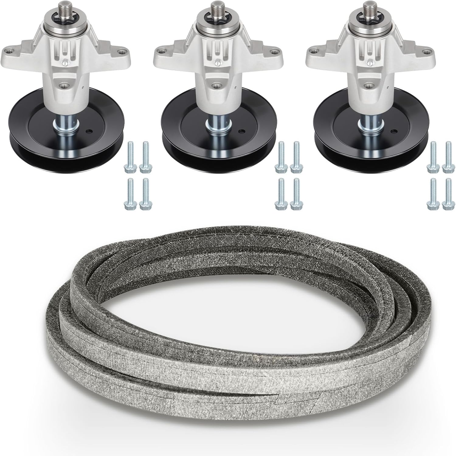 Spindles Assembly 618-04608 618-0671918-0671, 54” Mower Deck Spindles Pulleys Rebuild Kit Compatible with Cub Cadet GT1554 LGT1054 MTD GT2550, with Belt 754-0642 954-0642