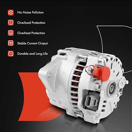Miniatura 5 de A-Premium Alternador compatible con Ford Mustang 2001-2004 3.8L, 2004 3.9L, 12V 105A 110A Polea de 6 ranuras en sentido horario, repuesto #