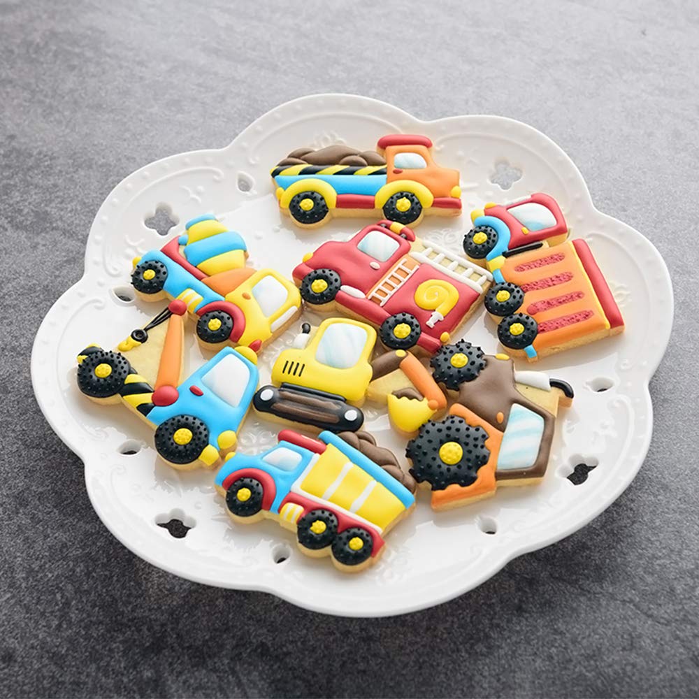 Moldes para galletas con forma de dibujos animados y plantillas para galletas a juego, plástico de grado alimenticio