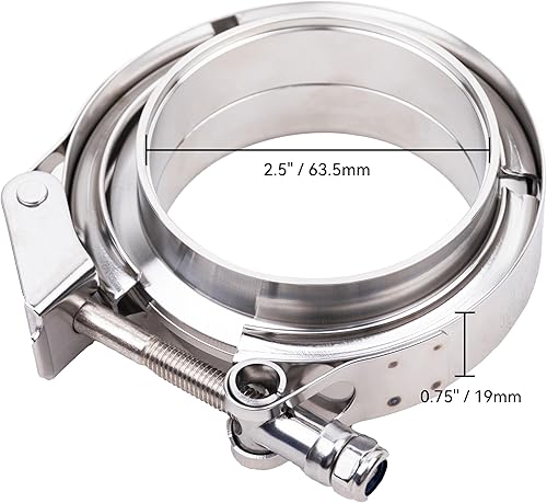 Miniatura 2 de Abrazadera de escape turbo de acero inoxidable 304 de liberación rápida de 2.5 pulgadas con brida hembra macho