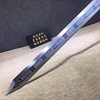 Vista 2 de Lin creative Espada Han jian, hecha a mano, hoja de grabado de acero de alto carbono, vaina de madera maciza, Wushu