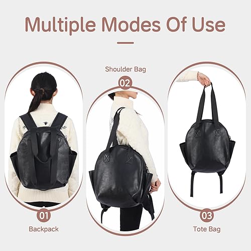 Miniatura 6 de Elegante mochila de pañales, bolsa de pañales de cuero de gran capacidad para viaje, bolsa de pañales para mamá papá, bolso de hombro, impermeable,