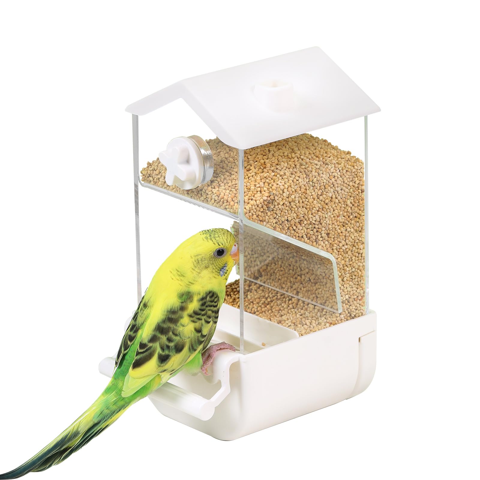 No Mess Parrot Automatic Feeder Anti-Scattering Bird Feeder for Cage Bird Food Bowl Container Parakeet Cage Accessories Finch Lovebirds Budgies Canary