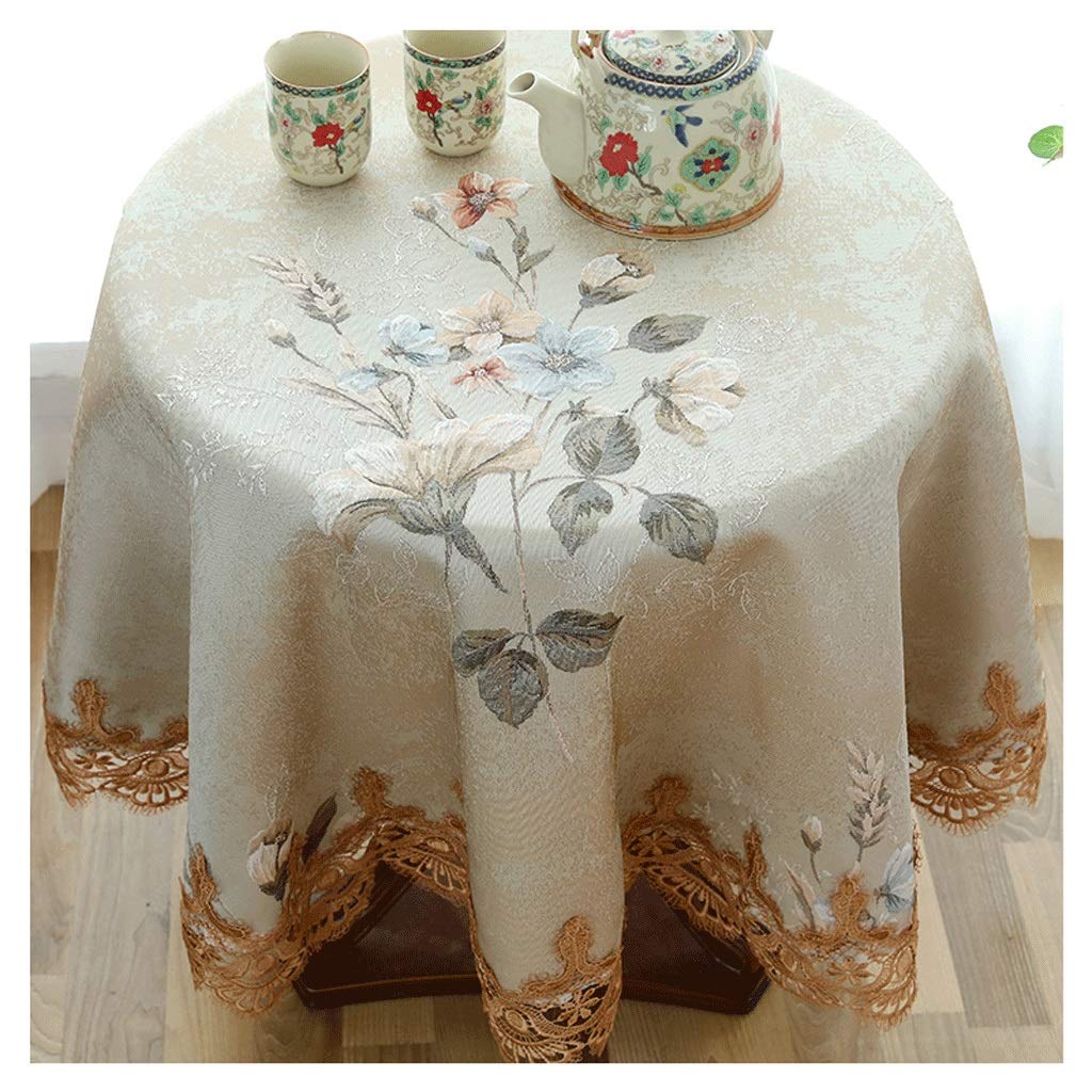 Nappe ronde jacquard 160 cm pour table à manger de salon style européen