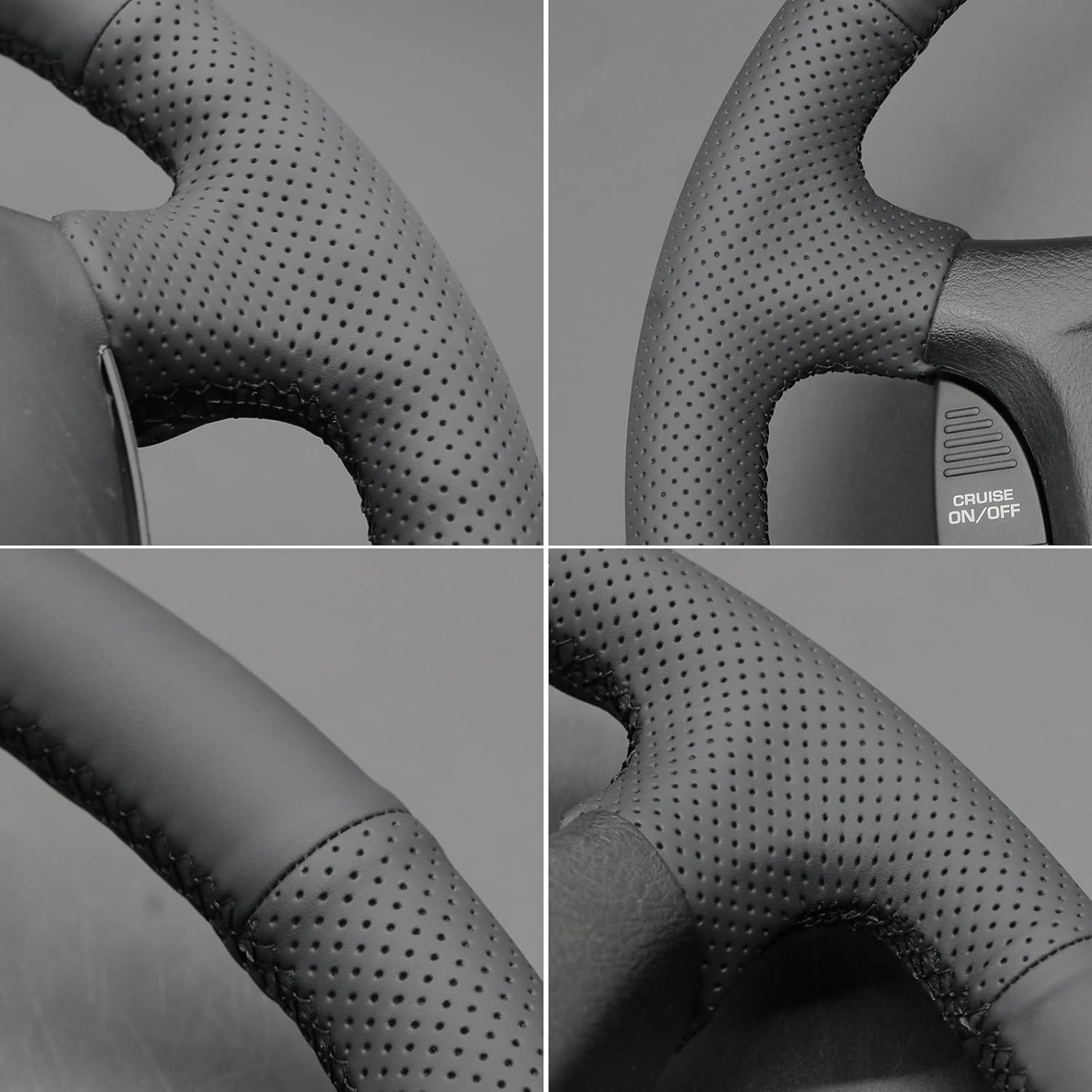 MEWANT Steering Wheel Cover Compatible with Dodge Ram 1998-2002 Hand-Stitched Microfiber Leather Steering Wheel Wrap