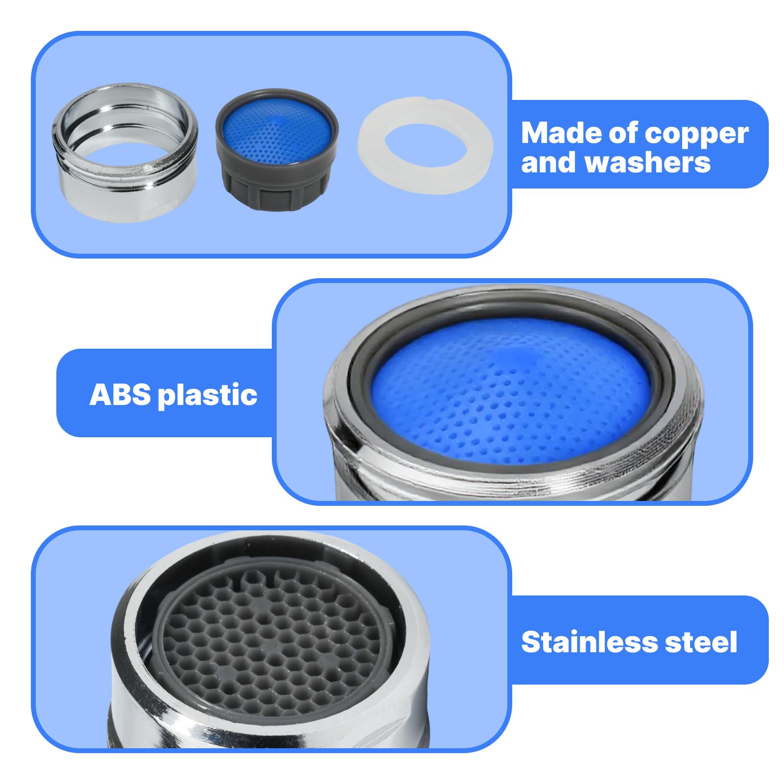 4 unidades M22 regulador de chorro, con junta y filtro ABS, filtro antisalpicaduras, ahorro de agua para grifo de alta presión, regulador de chorro M22 duradero, para cocina, baño, bar, grifos - 4