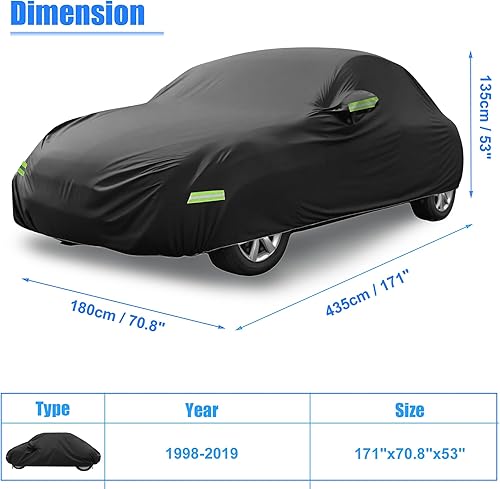 Miniatura 6 de X AUTOHAUX Funda impermeable para automóvil Volkswagen New Beetle 1998-2019 para exteriores, protección completa para todo tipo de clima, protección