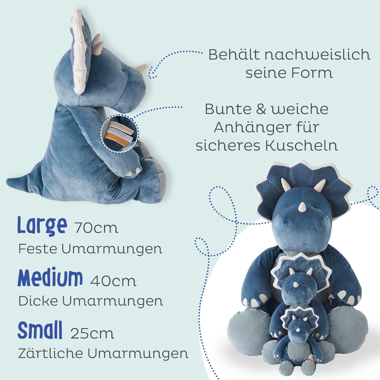Noukie's - Schmusetuch für Kinder - Riesenplüschtier Ops - Schmusetuch aus Bio-Baumwolle - Kindgerechte Größe (80 cm)